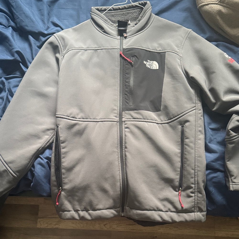 The North Face Gray Jacket with Red Accents